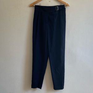 Cartonnier navy belted French trousers